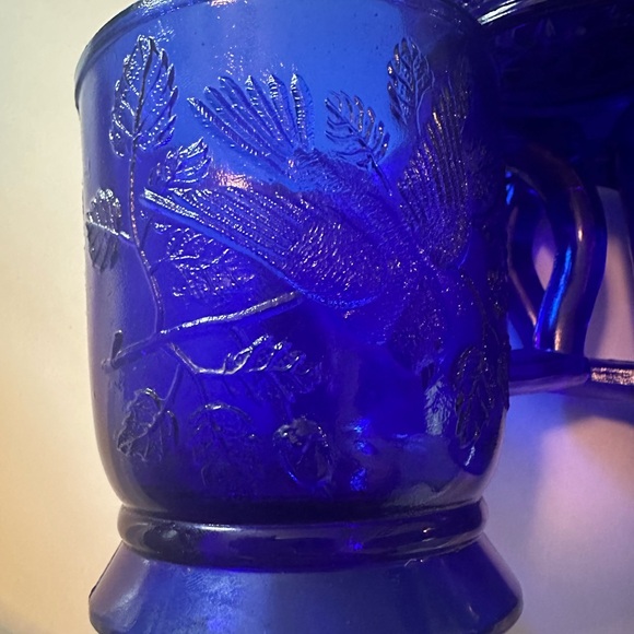Mosser Glass Robin in Tree Cobalt Blue After Bryce Walker & Co. Set Of 3 (G10) - Picture 3 of 8
